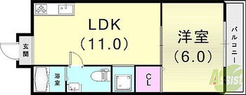  1LDK（32.4平米）システムキッチン・室内洗濯機置場