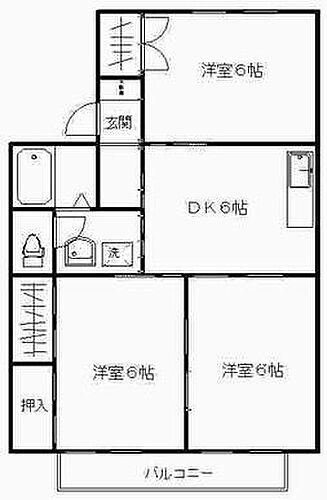 静岡県焼津市三ケ名 西焼津駅 3DK アパート 賃貸物件詳細