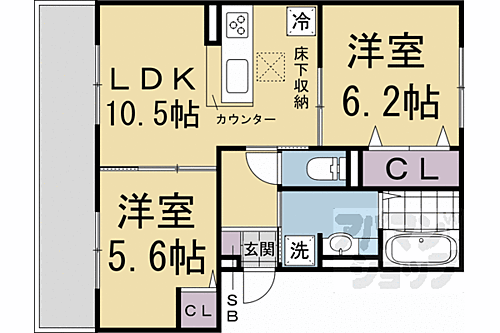 京都府京都市右京区嵯峨折戸町 鹿王院駅 2LDK アパート 賃貸物件詳細