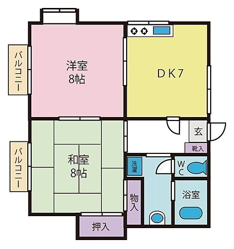 山梨県甲府市湯村1丁目 甲府駅 2DK アパート 賃貸物件詳細