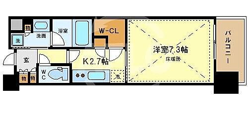 パークアクシスうつぼ公園 8階 1K 賃貸物件詳細