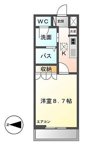 静岡県磐田市福田 1K アパート 賃貸物件詳細