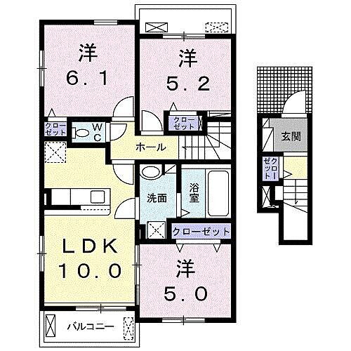 アザール　Ｉ 2階 3LDK 賃貸物件詳細