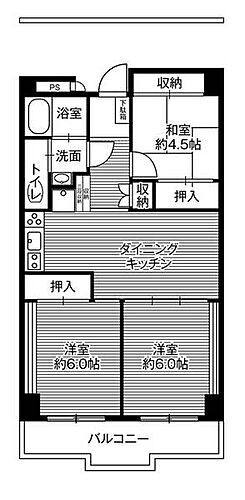 ビレッジハウス栃木日ノ出タワー１号棟 5階 3DK 賃貸物件詳細