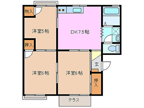 三重県四日市市南いかるが町 霞ヶ浦駅 3DK アパート 賃貸物件詳細