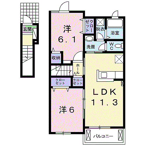 和歌山県海南市岡田539-1 黒江駅 2LDK アパート 賃貸物件詳細