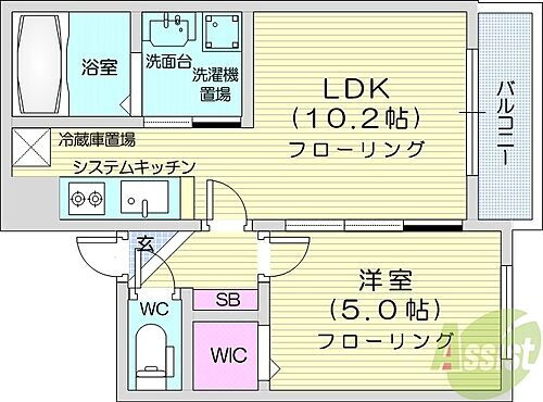  1LDK、エアコン、エレベーター、浴室乾燥機