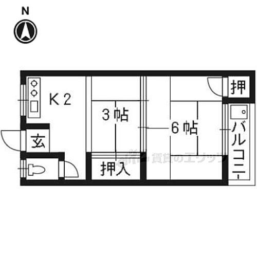 京都府京都市右京区常盤西町 太秦駅 2K アパート 賃貸物件詳細