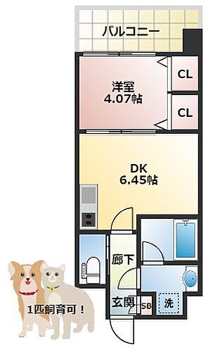 大阪府東大阪市足代北1丁目 新深江駅 1DK マンション 賃貸物件詳細