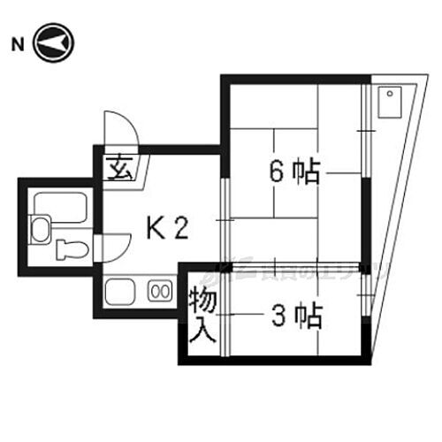 京都府京都市西京区下津林前泓町 桂駅 2K アパート 賃貸物件詳細