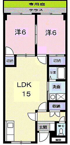 パークサイドハイツ 1階 2LDK 賃貸物件詳細