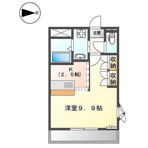パピルス黒川 2階 1K 賃貸物件詳細