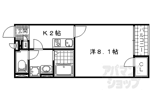 京都府京都市山科区勧修寺御所内町 小野駅 1K アパート 賃貸物件詳細