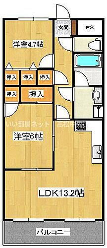 香川県高松市東ハゼ町917-3 三条駅 2LDK マンション 賃貸物件詳細