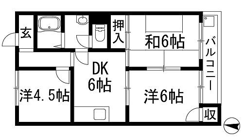 西原マンション 3階 3DK 賃貸物件詳細
