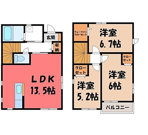 栃木県鹿沼市朝日町 新鹿沼駅 3LDK 一戸建て 賃貸物件詳細