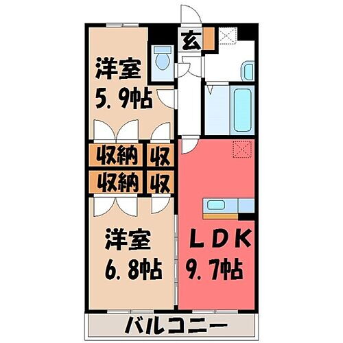 栃木県河内郡上三川町しらさぎ3丁目 宇都宮駅 2LDK マンション 賃貸物件詳細