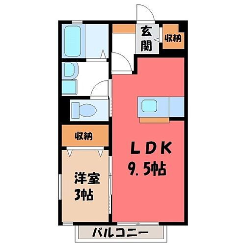 栃木県宇都宮市陽東5丁目 宇都宮大学陽東キャンパス駅 1SK アパート 賃貸物件詳細