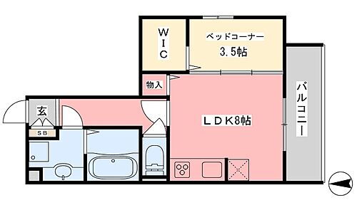 カンパーナ勝山 2階 1LDK 賃貸物件詳細