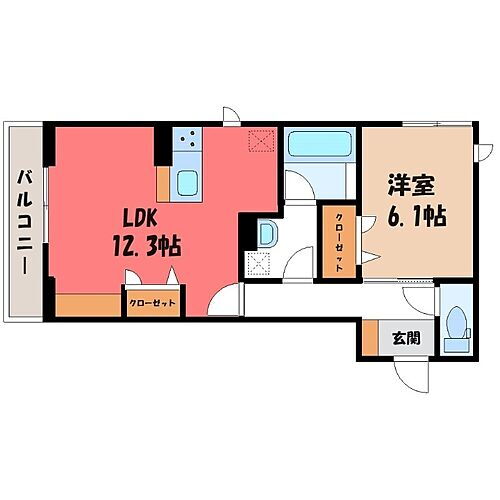 栃木県宇都宮市今泉3丁目 宇都宮駅 1LDK アパート 賃貸物件詳細