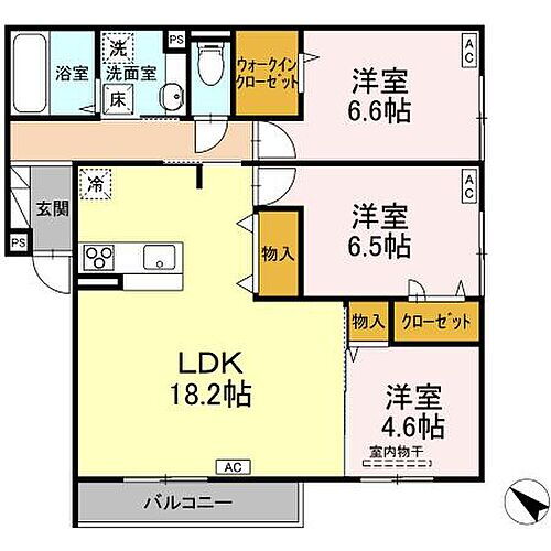 広島県福山市沖野上町6丁目 福山駅 3LDK アパート 賃貸物件詳細