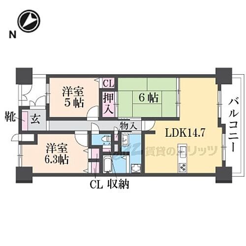 奈良県奈良市学園大和町6丁目 富雄駅 3LDK マンション 賃貸物件詳細