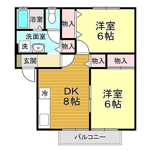 山口県山口市大内中央1丁目20-3 山口駅 2DK アパート 賃貸物件詳細