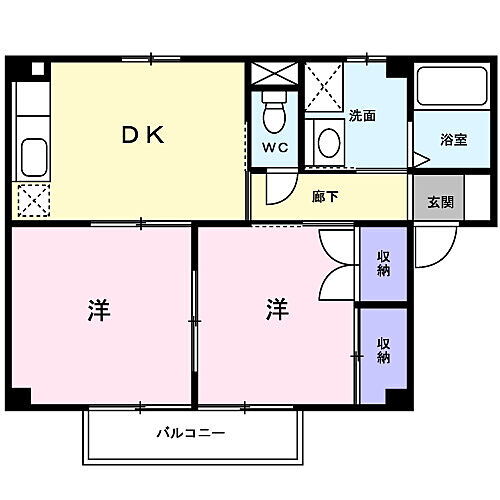 コーポ倉屋敷 2階 2DK 賃貸物件詳細
