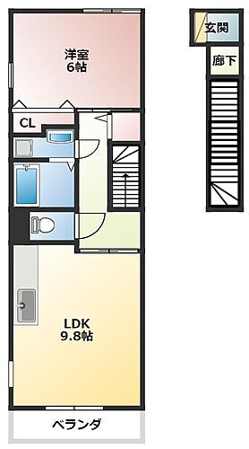 ハイステージ桜Ｂ 2階 1LDK 賃貸物件詳細