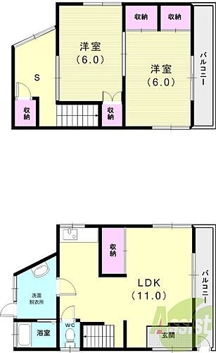 西山町Ｖ・Ｖ　ＰＡＣＥ館 2SLDK 賃貸物件詳細