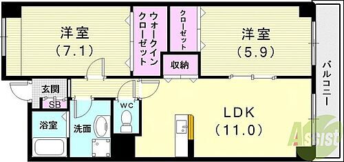 兵庫県神戸市西区小山1丁目 西明石駅 2LDK マンション 賃貸物件詳細