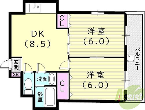 兵庫県神戸市長田区檜川町1丁目 丸山駅 2DK マンション 賃貸物件詳細