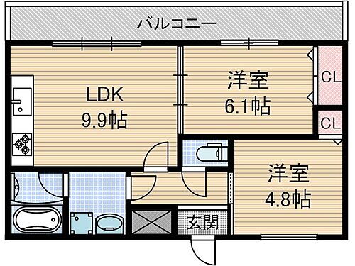 大阪府茨木市彩都やまぶき3丁目 彩都西駅 2LDK マンション 賃貸物件詳細