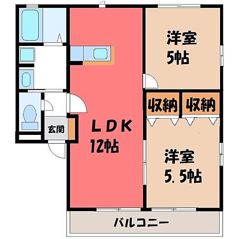 群馬県太田市福沢町 細谷駅 2LDK アパート 賃貸物件詳細
