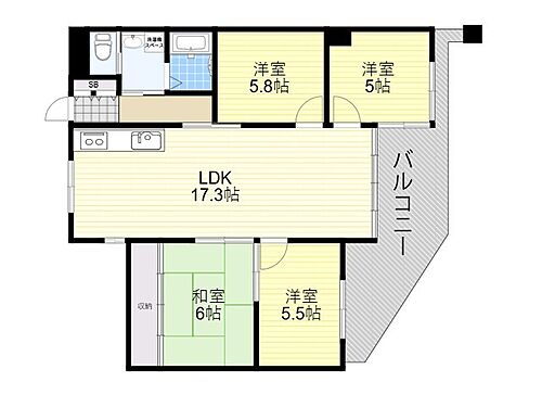 大阪府箕面市桜4丁目18番1号 牧落駅 4LDK マンション 賃貸物件詳細