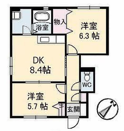 広島県三原市中之町8丁目 糸崎駅 2DK アパート 賃貸物件詳細