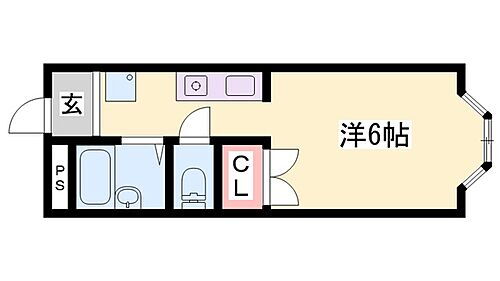 レジデンス平野 2階 1K 賃貸物件詳細