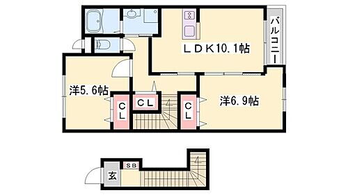 メゾン・アルモニー 2階 2LDK 賃貸物件詳細