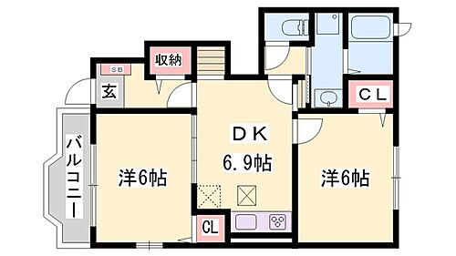 兵庫県加古郡稲美町国岡2丁目 土山駅 2DK アパート 賃貸物件詳細