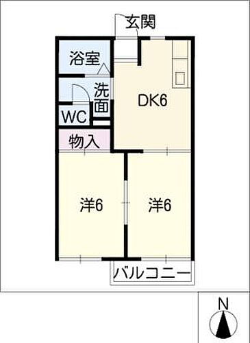 愛知県清須市西枇杷島町城並2丁目 下小田井駅 2DK アパート 賃貸物件詳細