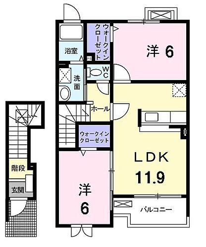 ジャスティス　Ａ 2階 2LDK 賃貸物件詳細