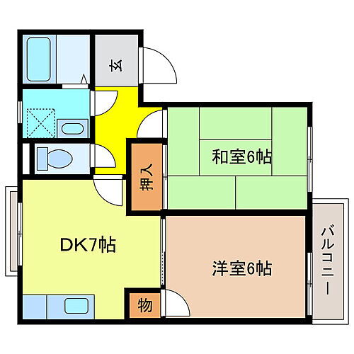 リュシオル石山 1階 2DK 賃貸物件詳細
