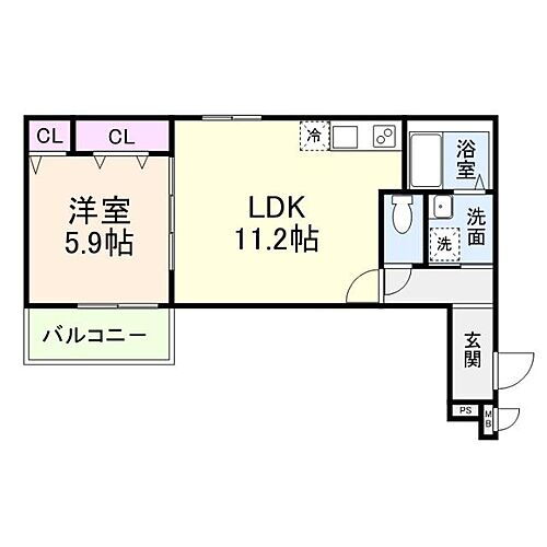 カーサ綾園 2階 1LDK 賃貸物件詳細