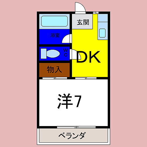 ハイツしらゆり 2階 1DK 賃貸物件詳細