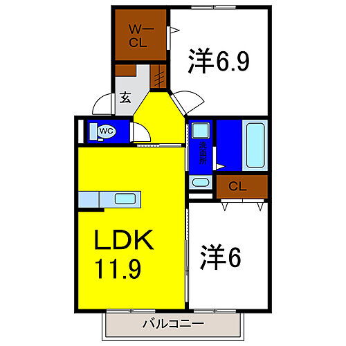 アムール２１Ｅ 2階 2LDK 賃貸物件詳細