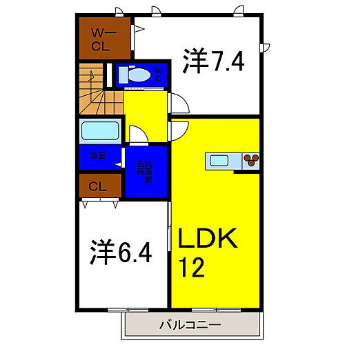 プロヌーブ北島 2階 2LDK 賃貸物件詳細