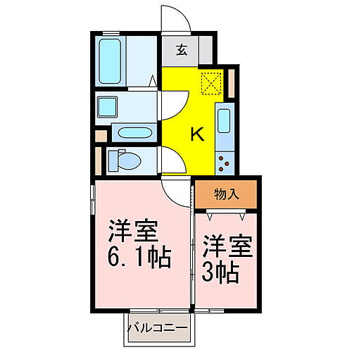 ショコラＡ 1階 2K 賃貸物件詳細
