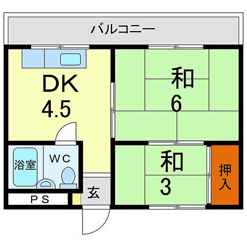 徳島県徳島市八万町下福万 文化の森駅 2DK マンション 賃貸物件詳細