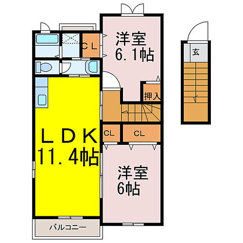 埼玉県久喜市菖蒲町三箇 久喜駅 2LDK アパート 賃貸物件詳細