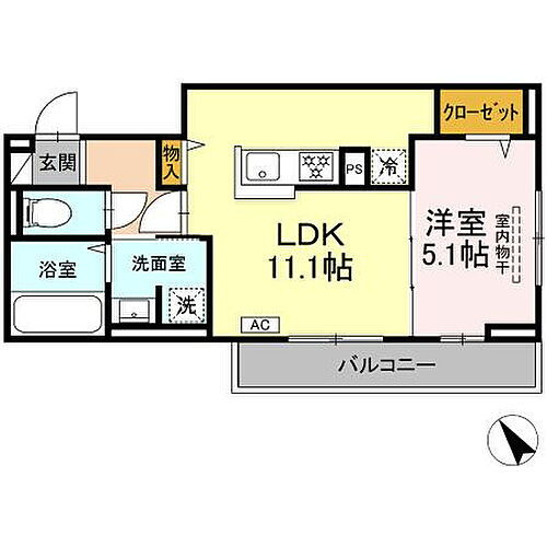 岡山県倉敷市川西町52-2 倉敷駅 1LDK アパート 賃貸物件詳細